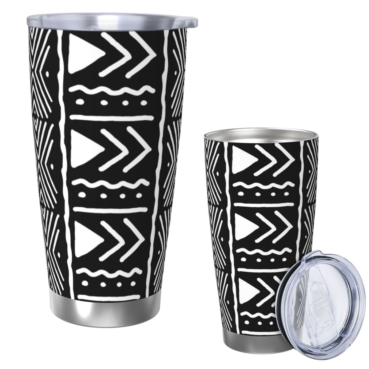 Schwarz-weißer afrikanischer B – Tumbler 20Oz White Bewertung und Preis