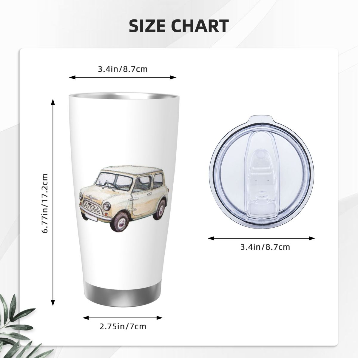 Klassischer weißer Mini-Cooper – Tumbler 20Oz White Bewertung und Preis